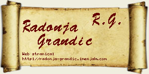 Radonja Grandić vizit kartica